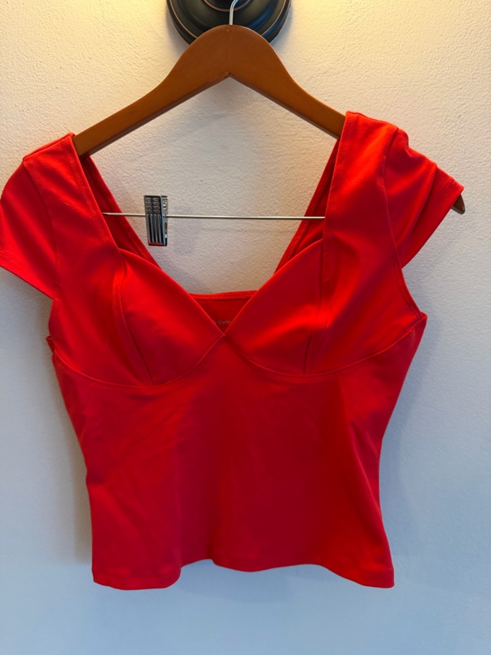 Trendy Queen‎ Red Sweetheart Neck Bustier Cap Sleeve Top Small